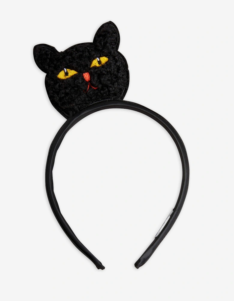 Girls Fluffy Cat Headband in Black
