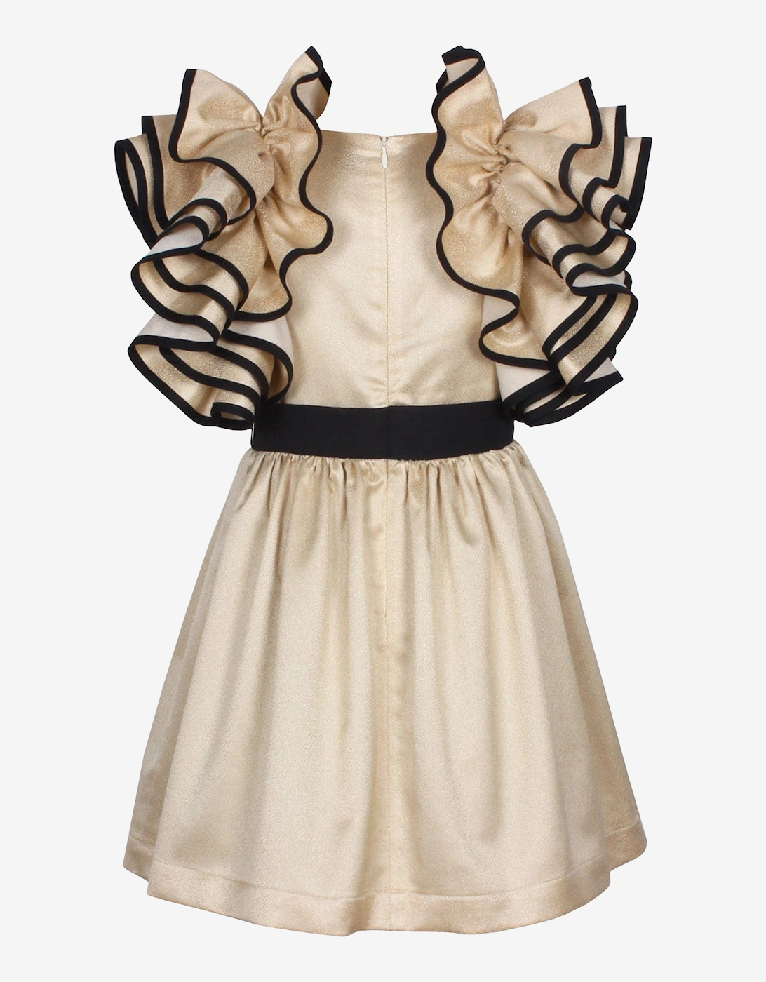 Girls Orangey Sparkle Dress in Gold