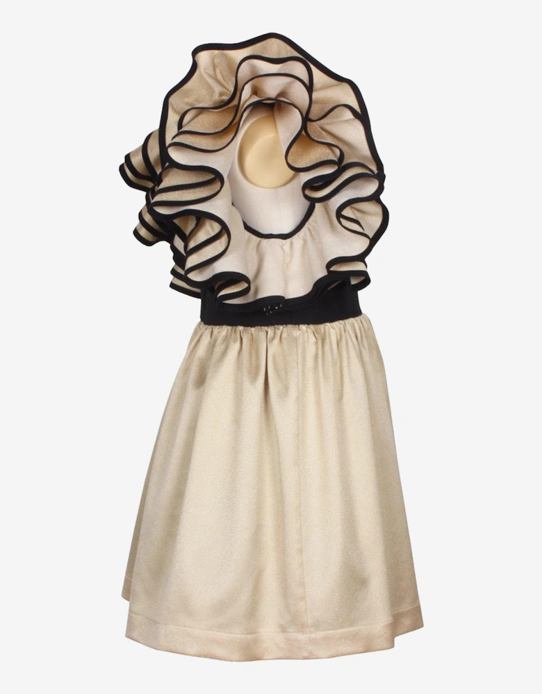 Girls Orangey Sparkle Dress in Gold