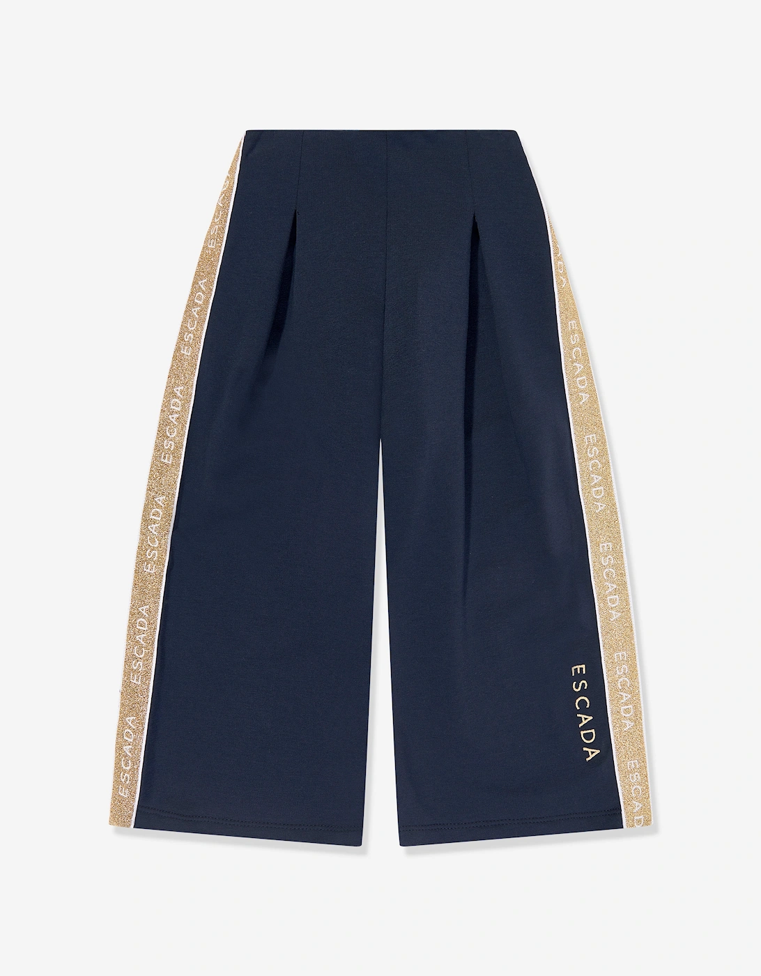 Girls Embroidered Logo Jersey Trousers in Navy, 5 of 4