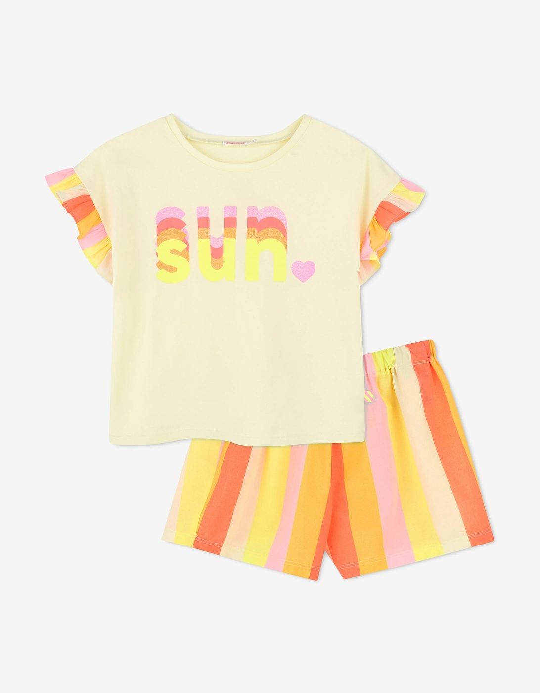 Billieblush Girls Sun T-Shirt and Shorts Set in Yellow, 5 of 4