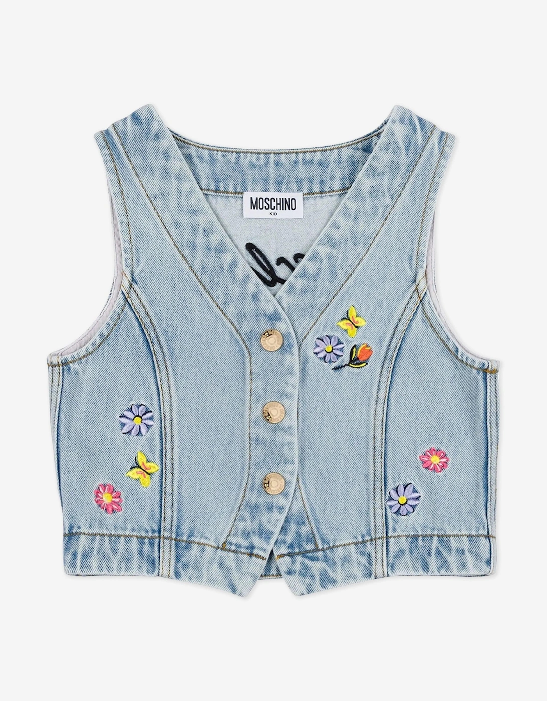 Girls Denim Waistcoat in Blue, 5 of 4