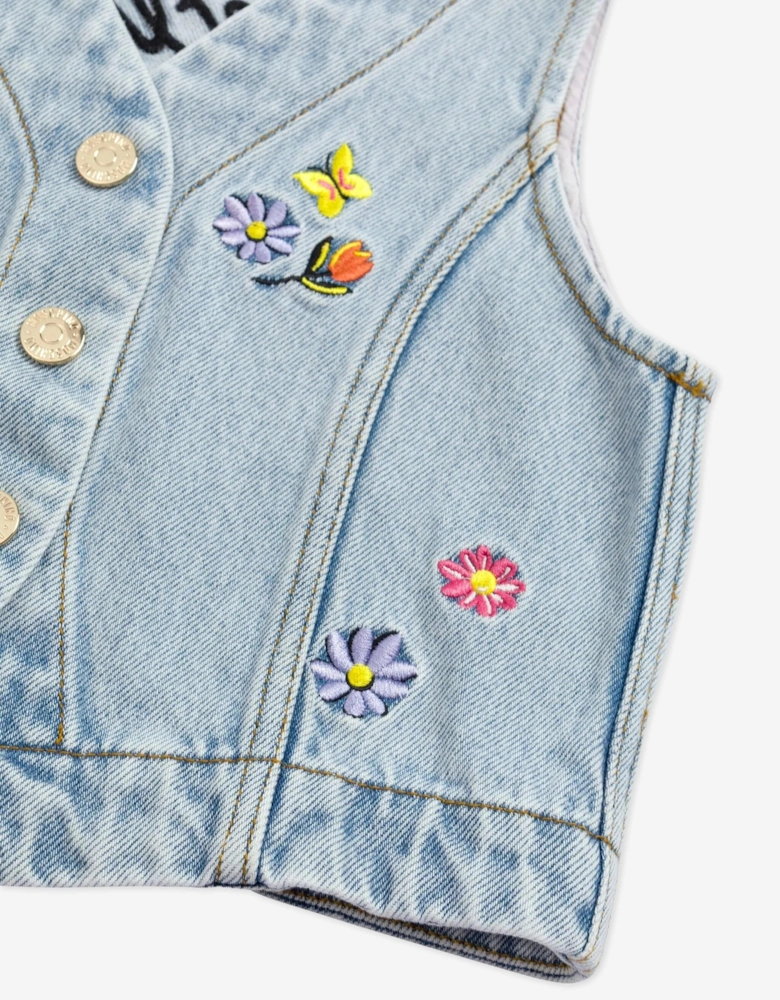 Girls Denim Waistcoat in Blue
