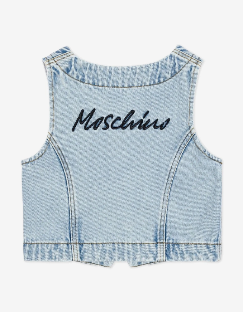 Girls Denim Waistcoat in Blue