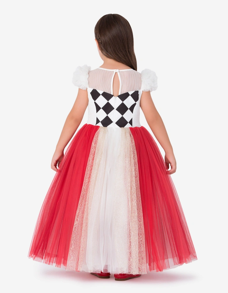 Girls Queen of Hearts Costume in Multicolour