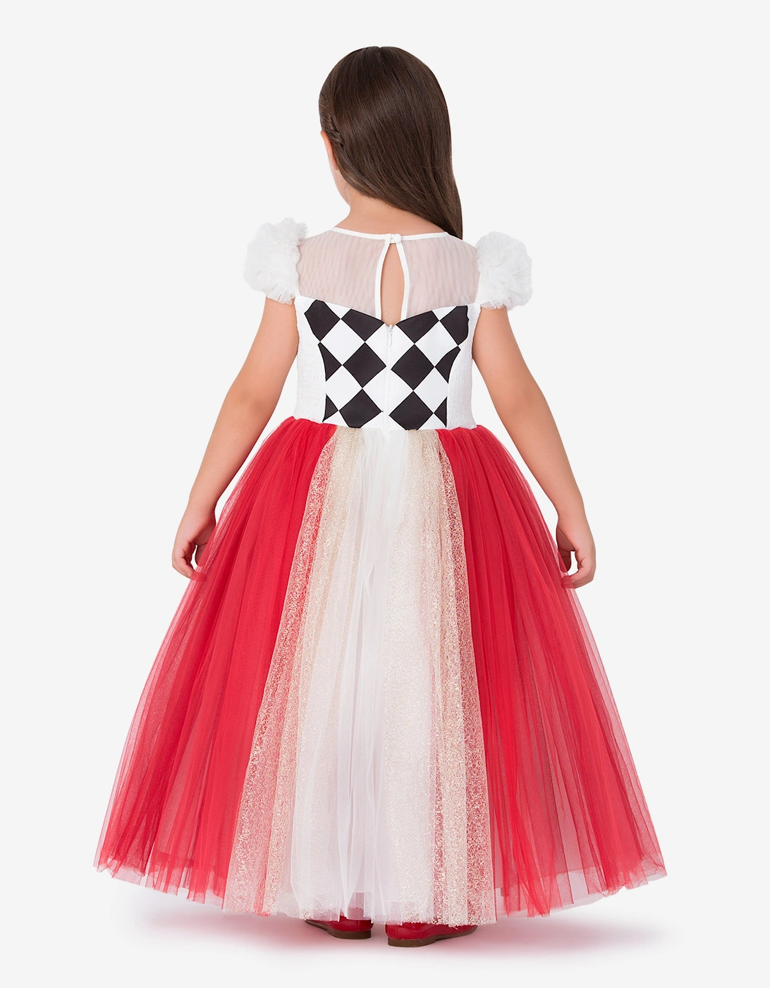 Girls Queen of Hearts Costume in Multicolour