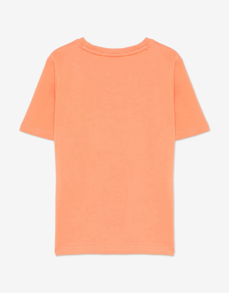 BOSS Boys Logo Print T-Shirt in Orange