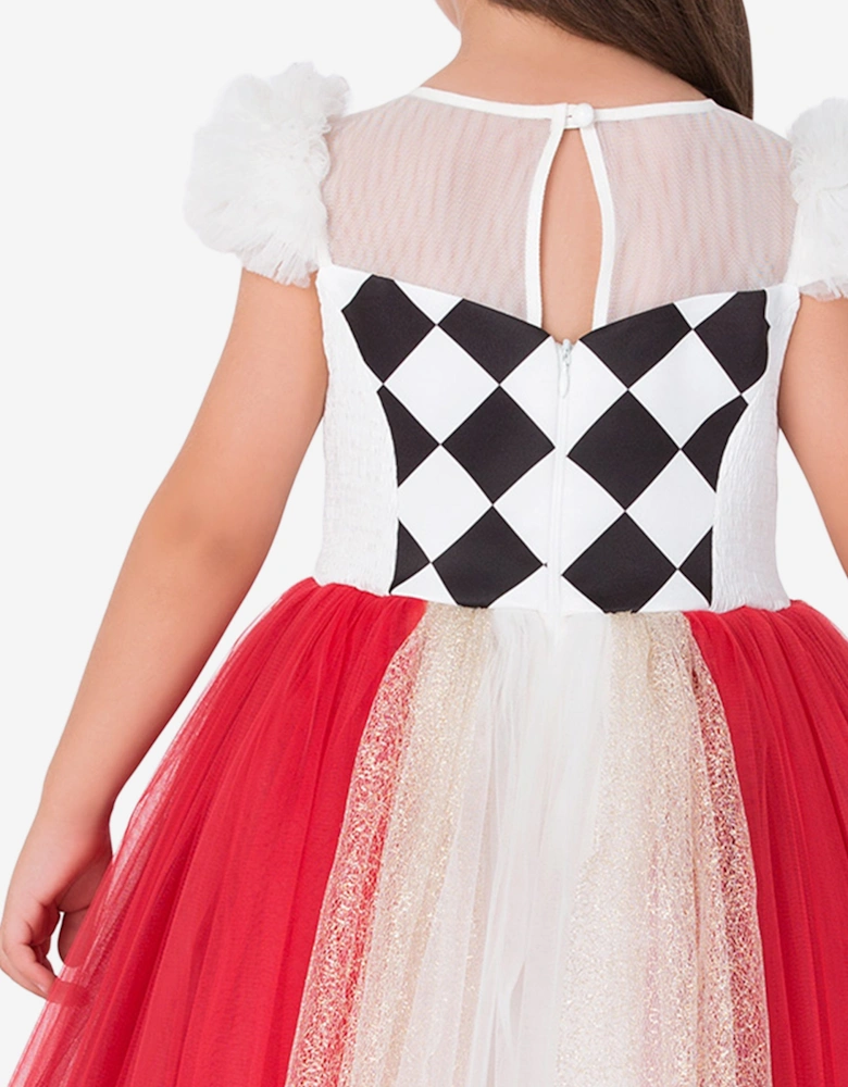 Girls Queen of Hearts Costume in Multicolour