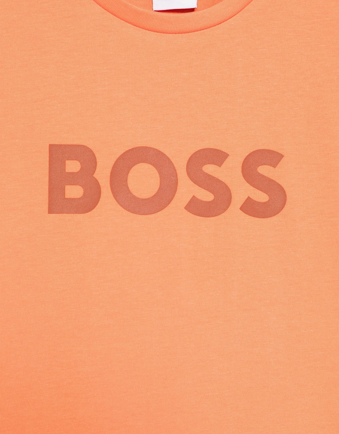 BOSS Boys Logo Print T-Shirt in Orange
