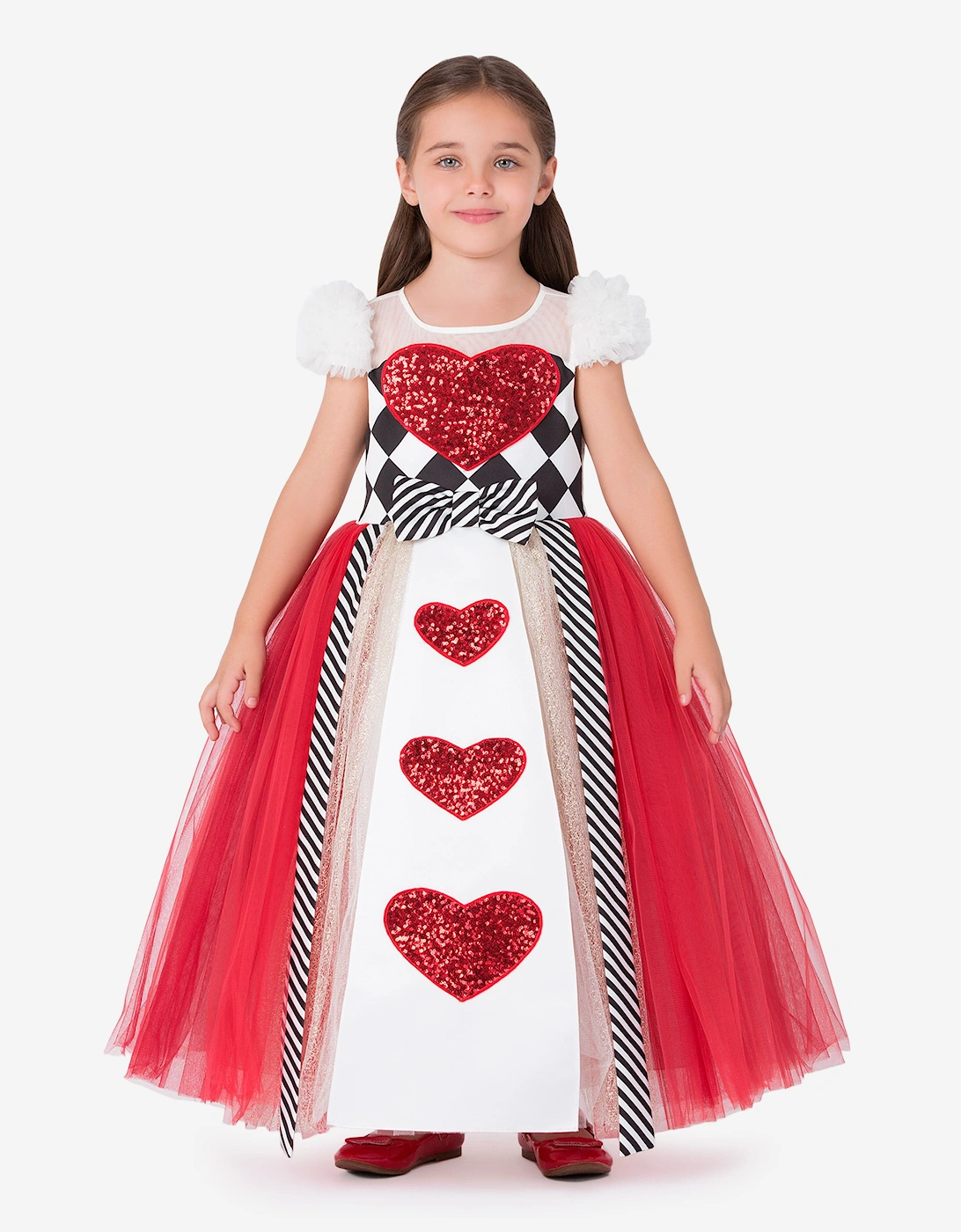 Girls Queen of Hearts Costume in Multicolour, 5 of 4