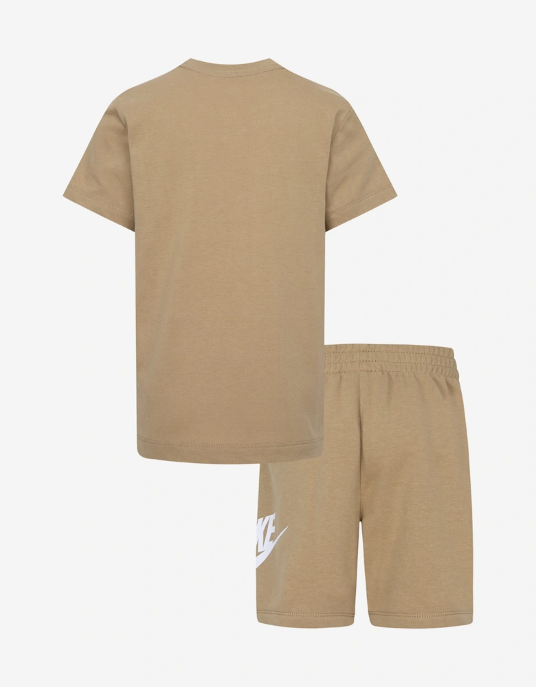 Kids Club T-Shirt and Shorts Set in Beige