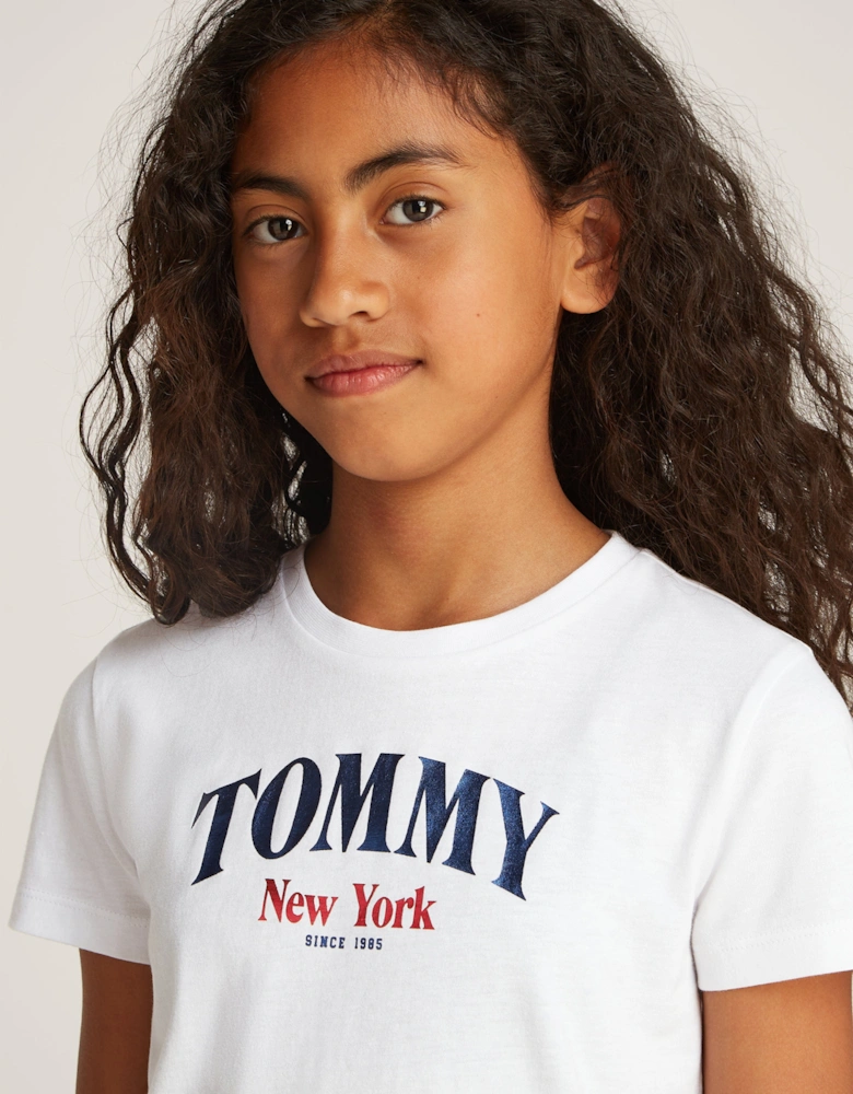 Girls Varsity Regular T-Shirt in White
