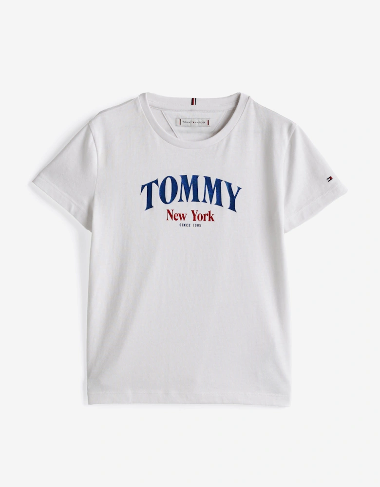 Girls Varsity Regular T-Shirt in White