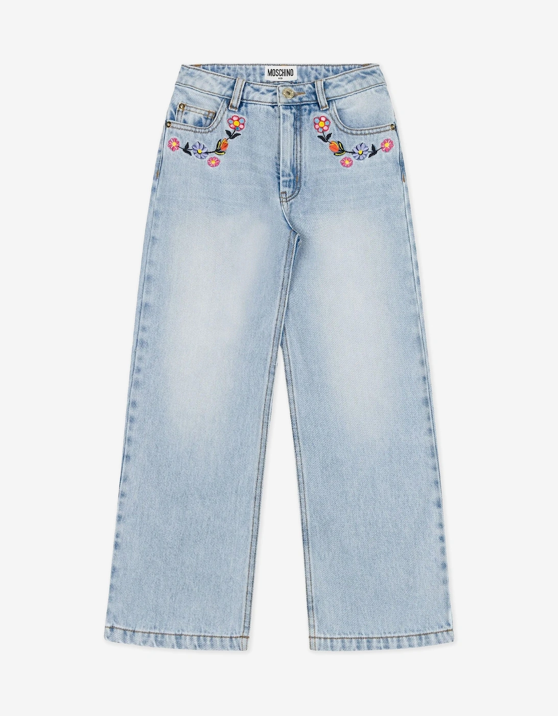 Girls Wide Leg Jeans in Blue, 5 of 4