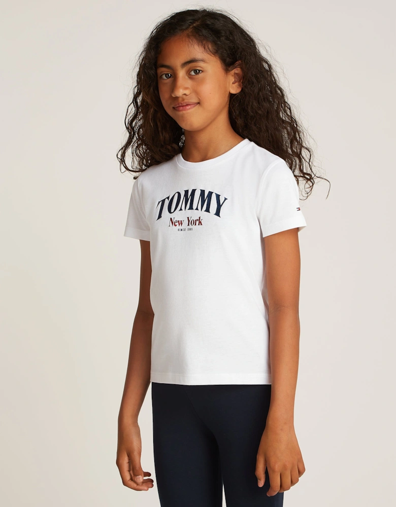 Girls Varsity Regular T-Shirt in White