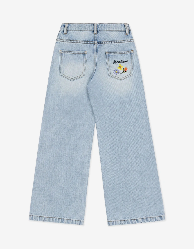 Girls Wide Leg Jeans in Blue