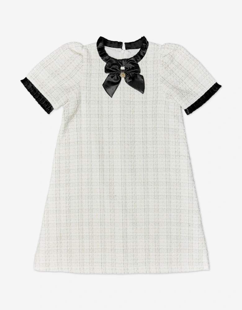 BCBGMAXAZRIA Girls Tweed Dress in Ivory