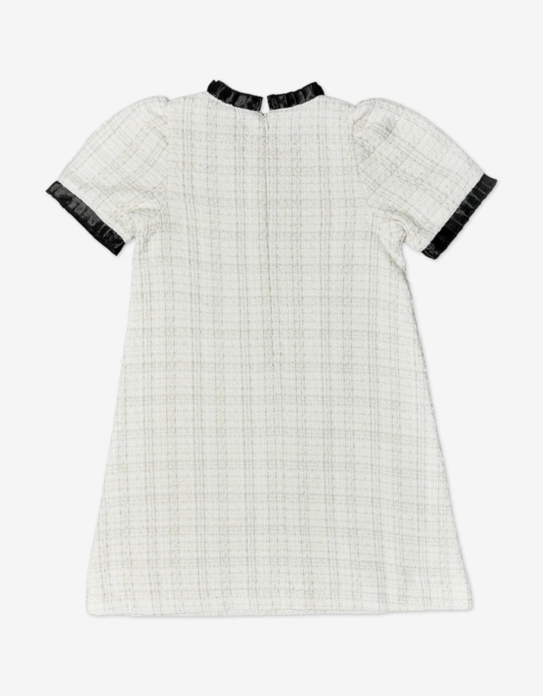 BCBGMAXAZRIA Girls Tweed Dress in Ivory
