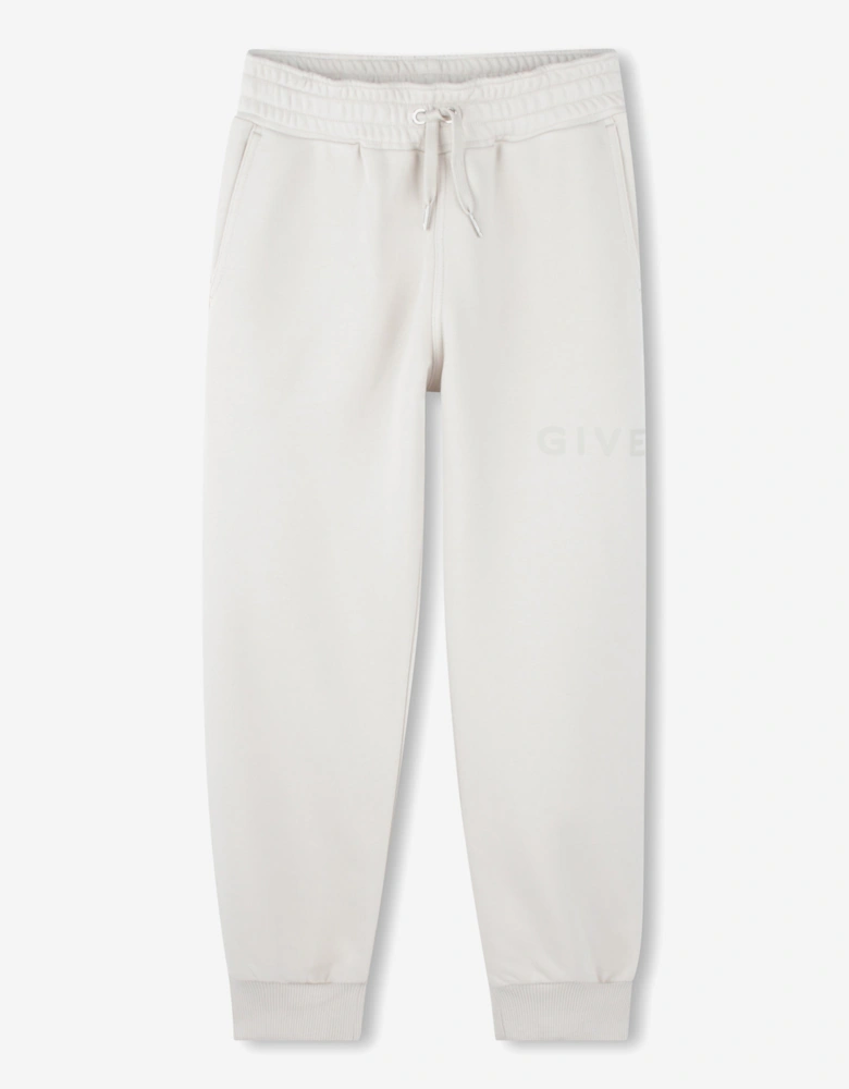 Kids Logo Print Joggers in Beige