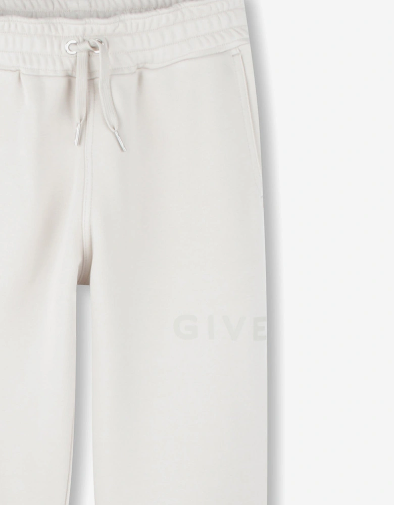 Kids Logo Print Joggers in Beige