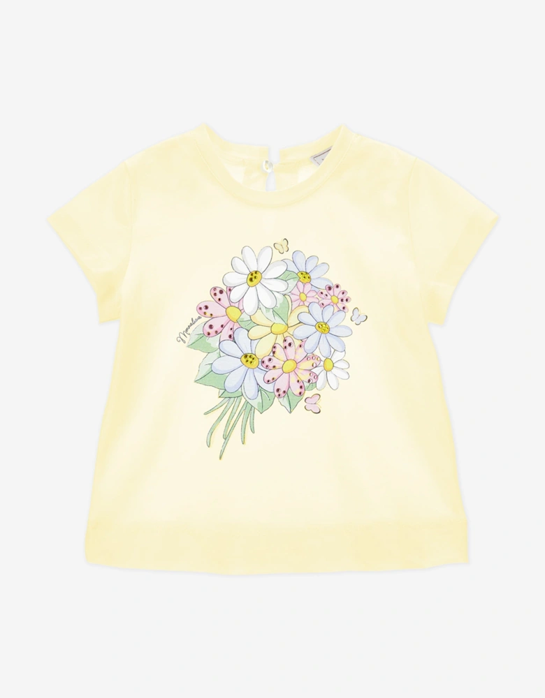 Baby Girls Bouquet T-Shirt in Yellow