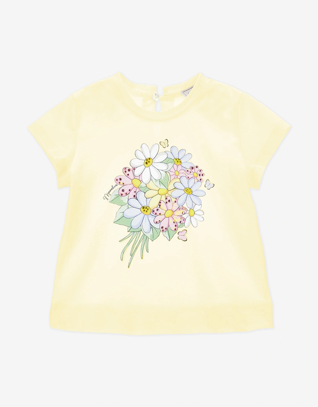 Baby Girls Bouquet T-Shirt in Yellow, 5 of 4