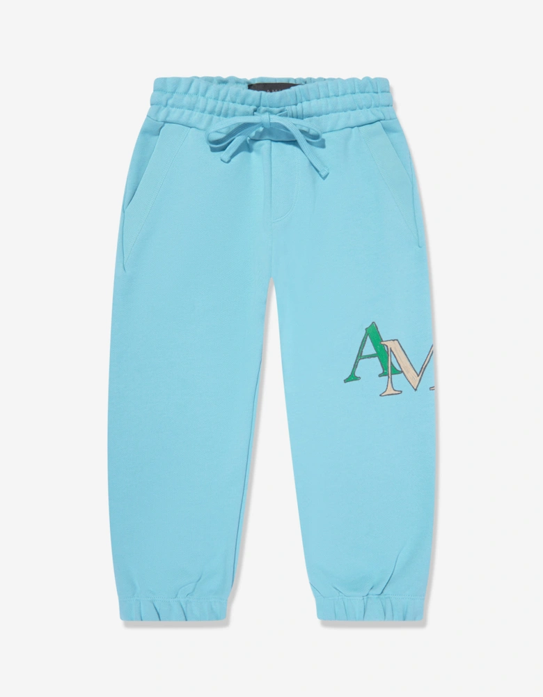 Kids Staggered Scribble Logo Joggers in Blue