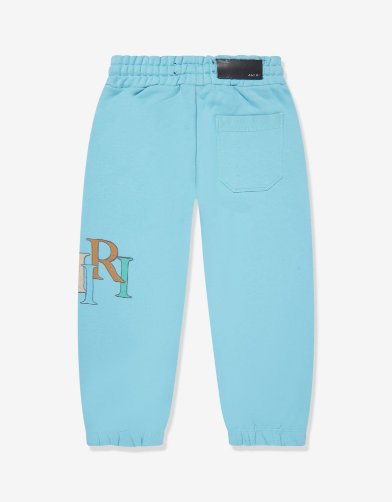 Kids Staggered Scribble Logo Joggers in Blue