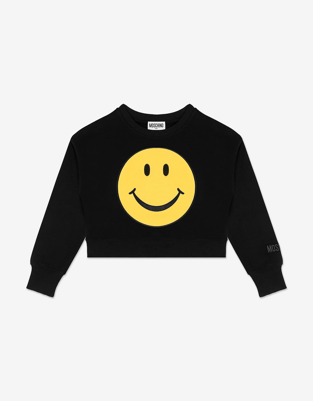 Moschino Unisex Black Smiley Face Sweatshirt  - Size 10 Yrs Kids