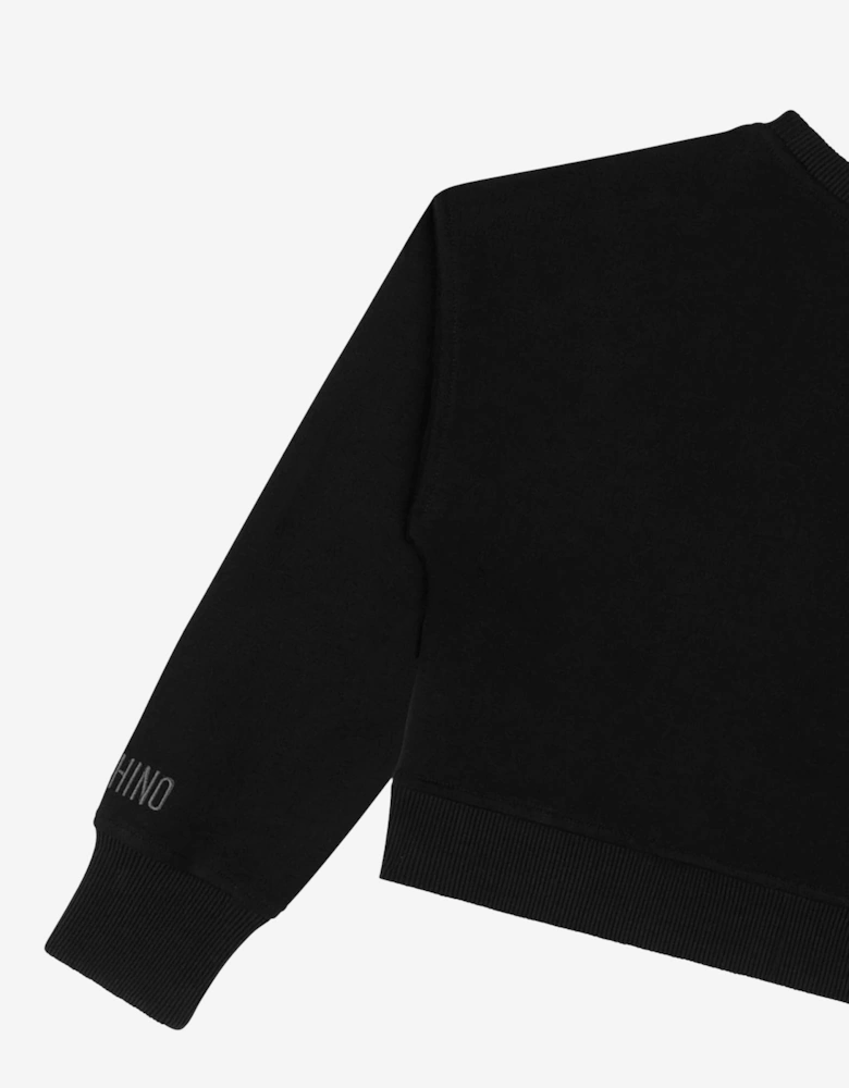 Kids Smiley Face Sweatshirt in Black