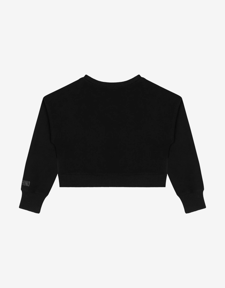 Kids Smiley Face Sweatshirt in Black