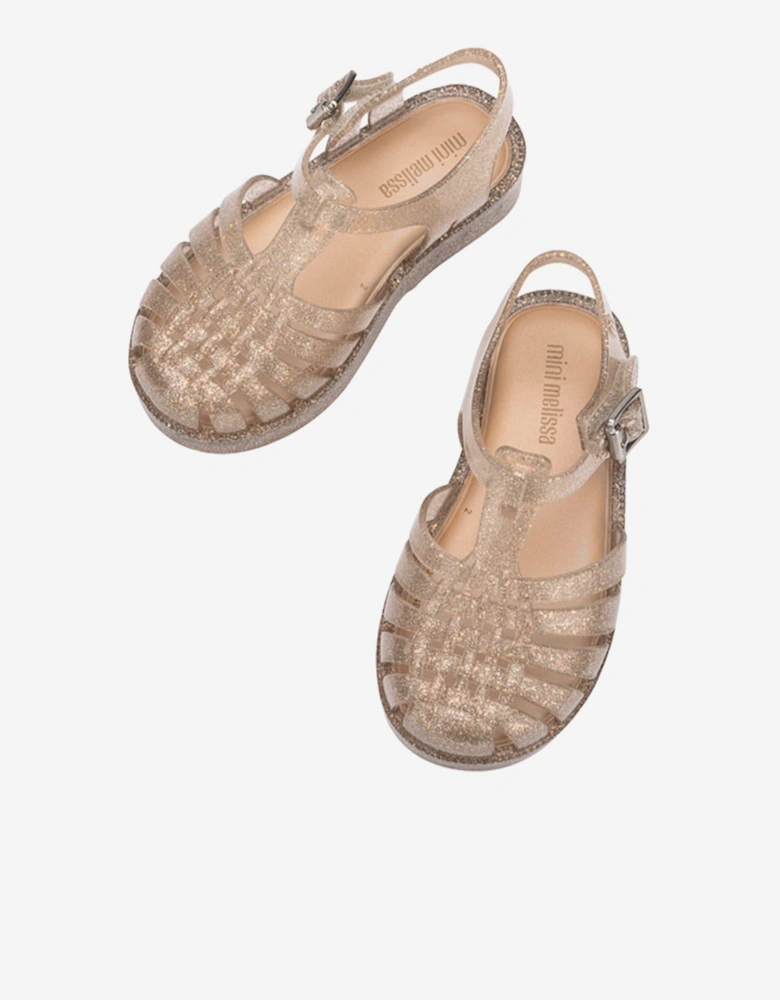 Girls Possession Shiny Sandals in Gold