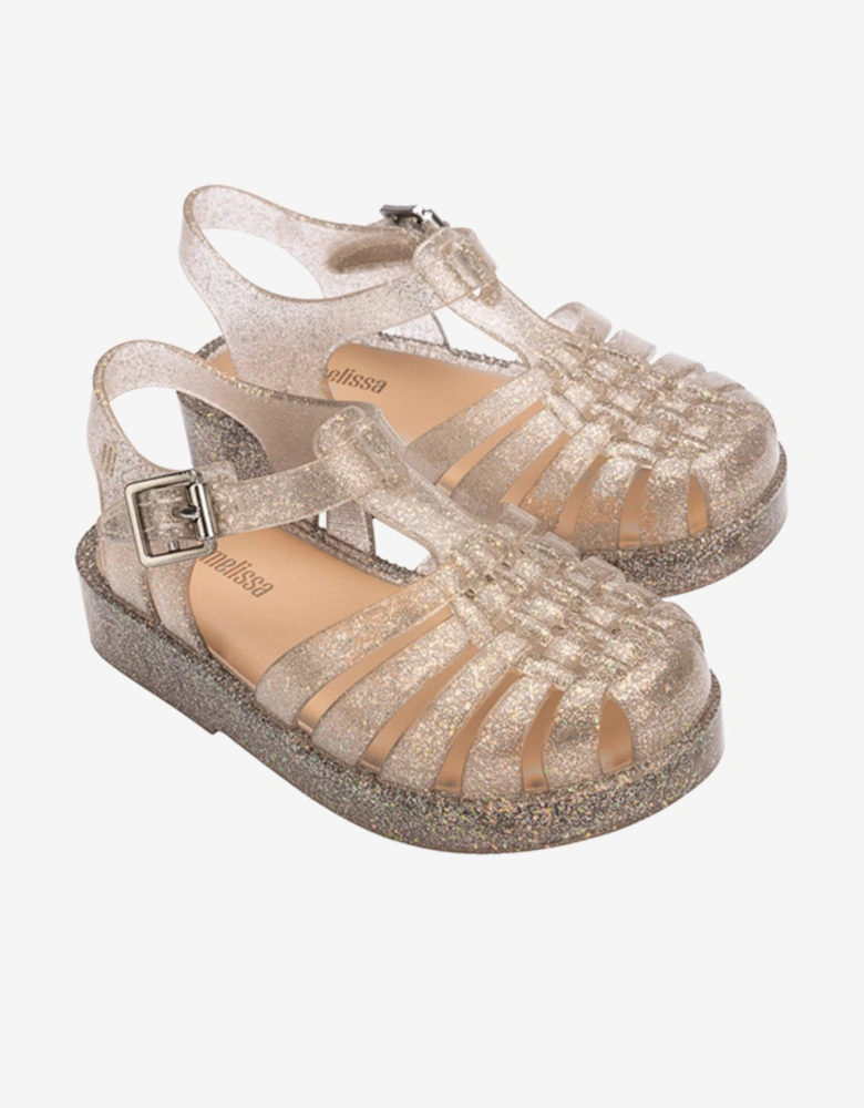 Girls Possession Shiny Sandals in Gold