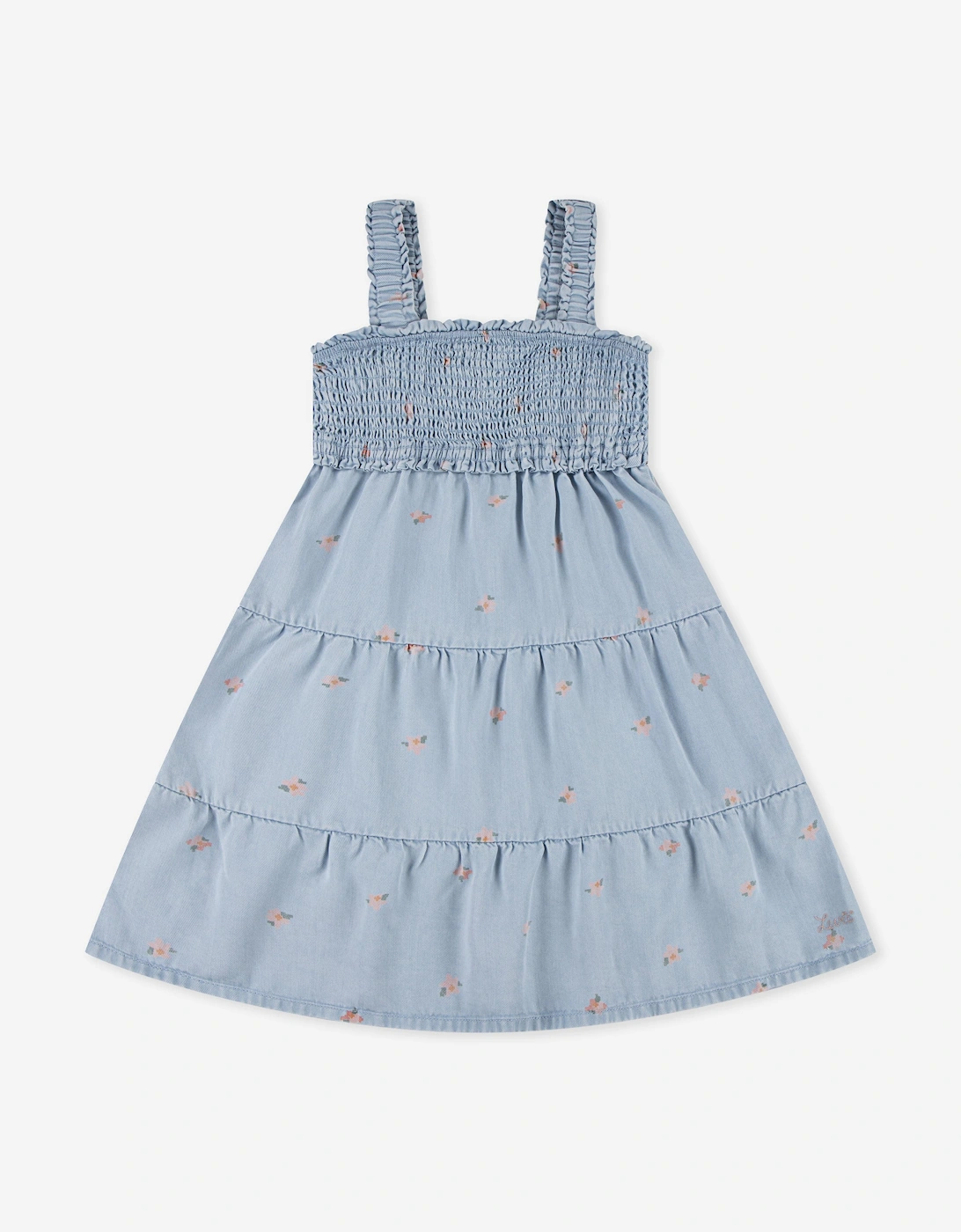 Girls Baby Doll Smocked Dress in Blue, 5 of 4