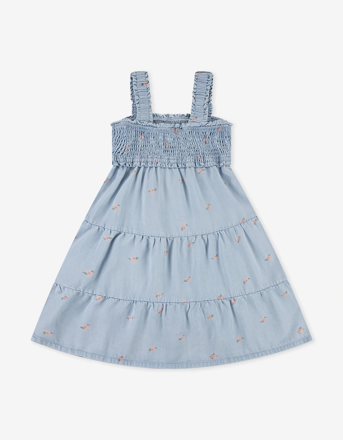 Girls Baby Doll Smocked Dress in Blue