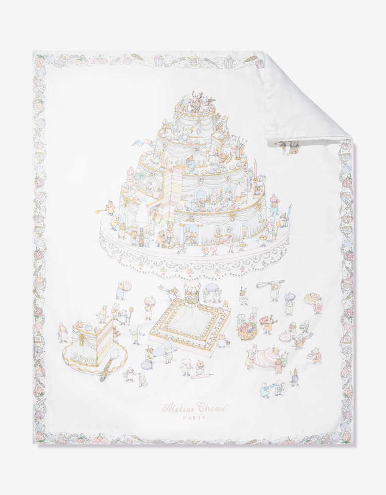 Baby Le Gateau / Chateau Choux Reversible Quilt in White (130cm)
