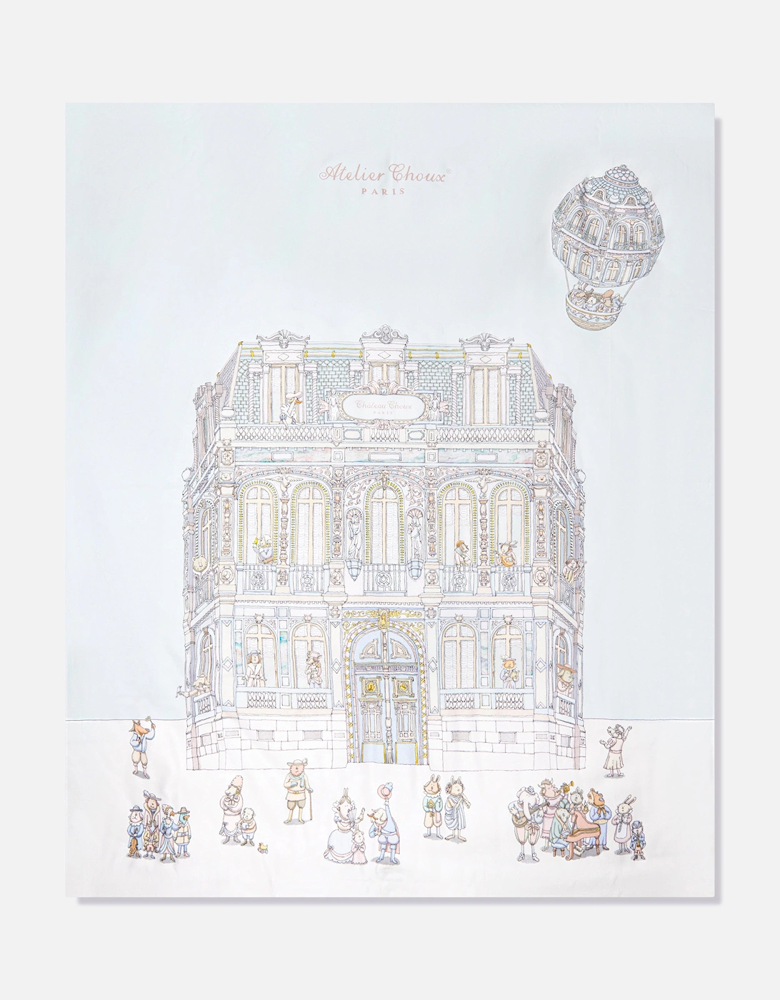 Baby Le Gateau / Chateau Choux Reversible Quilt in White (130cm)