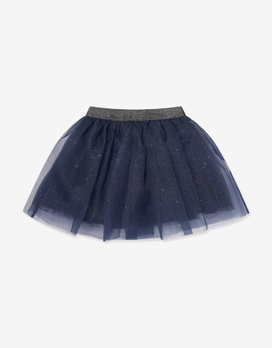 Girls Organza Flower Skirt in Navy