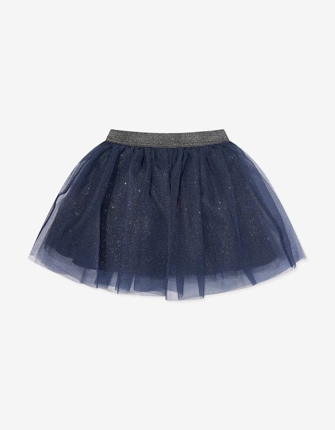 Girls Organza Flower Skirt in Navy, 6 of 5