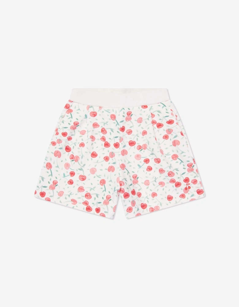 Girls Cornelia Cherry Shorts in White