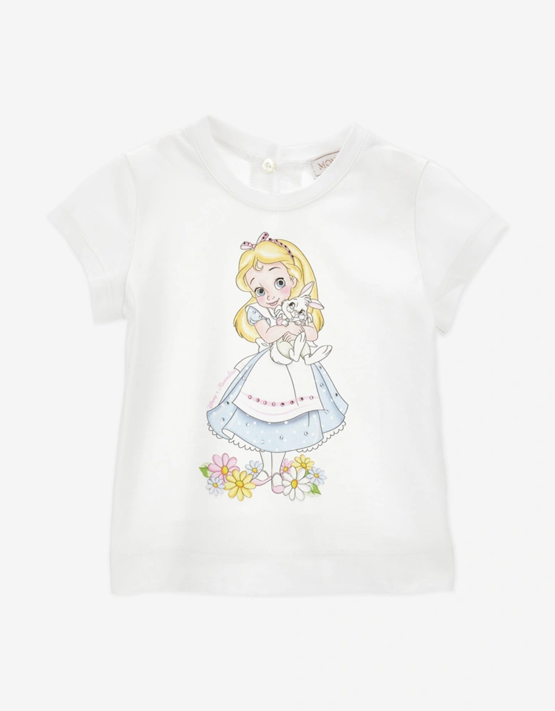 Baby Girls Alice In Wonderland T-Shirt in White
