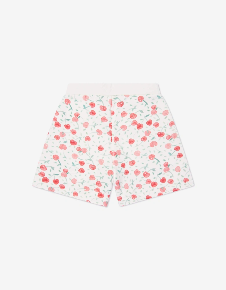 Girls Cornelia Cherry Shorts in White