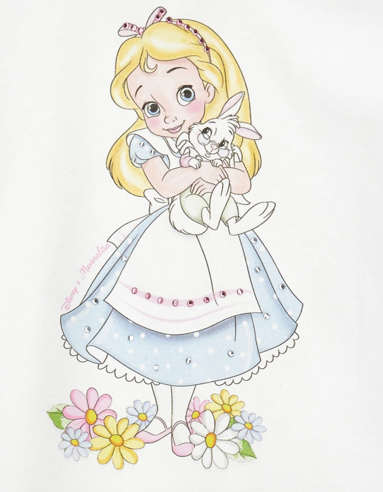 Baby Girls Alice In Wonderland T-Shirt in White