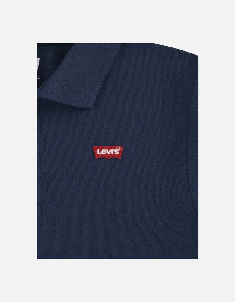 Boys Back Neck Tape Polo Shirt in Navy