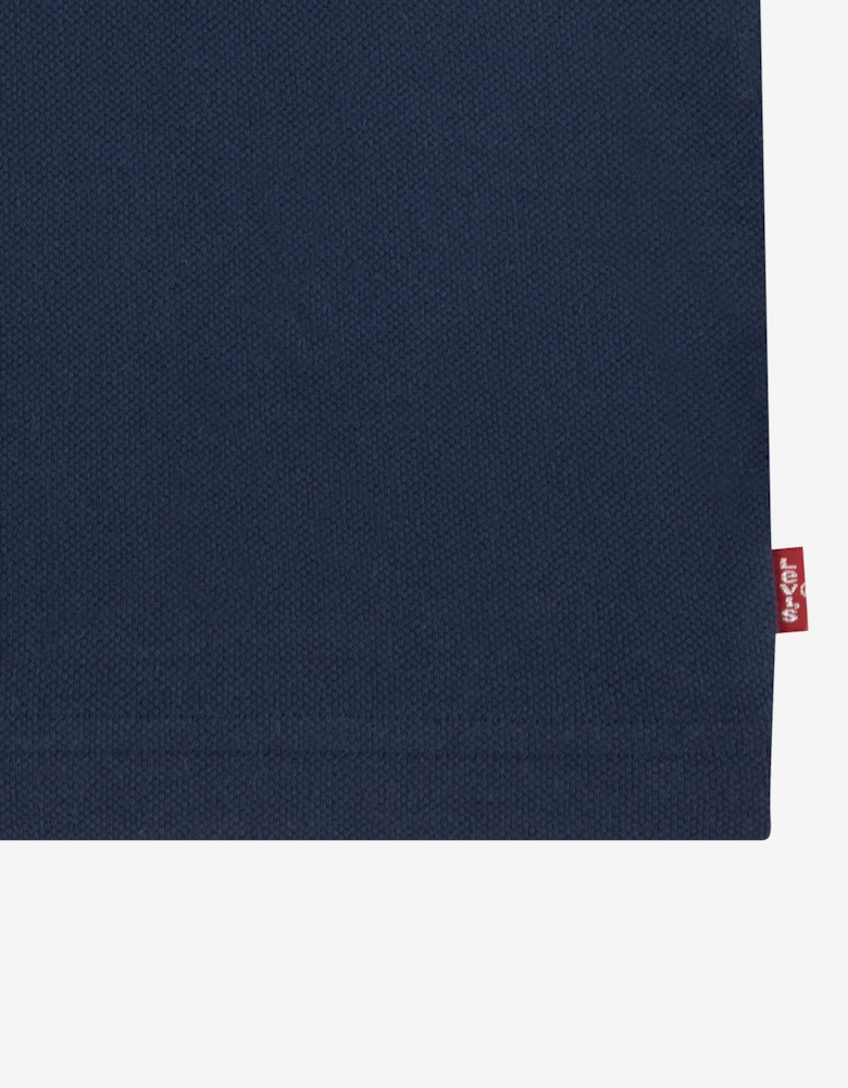 Boys Back Neck Tape Polo Shirt in Navy