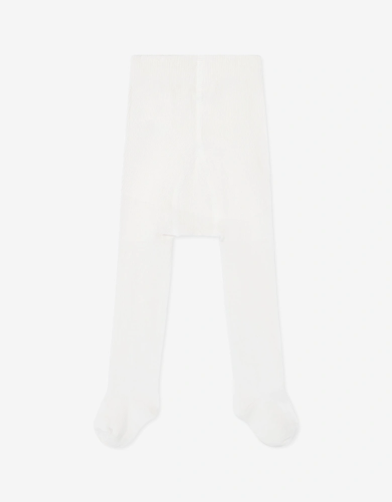 Baby Girls Cotton Tights in White