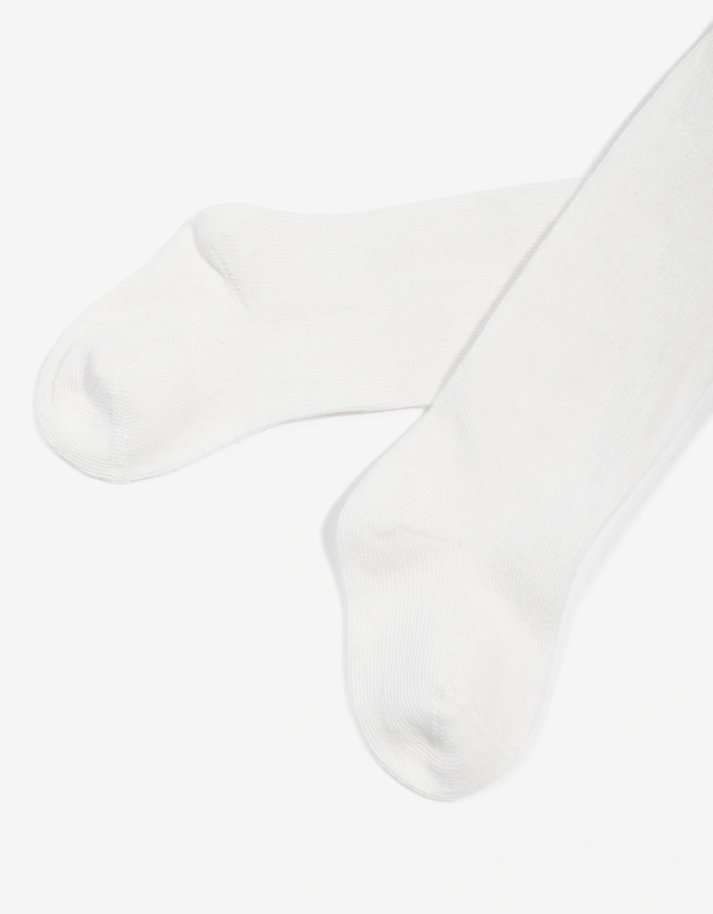 Baby Girls Cotton Tights in White