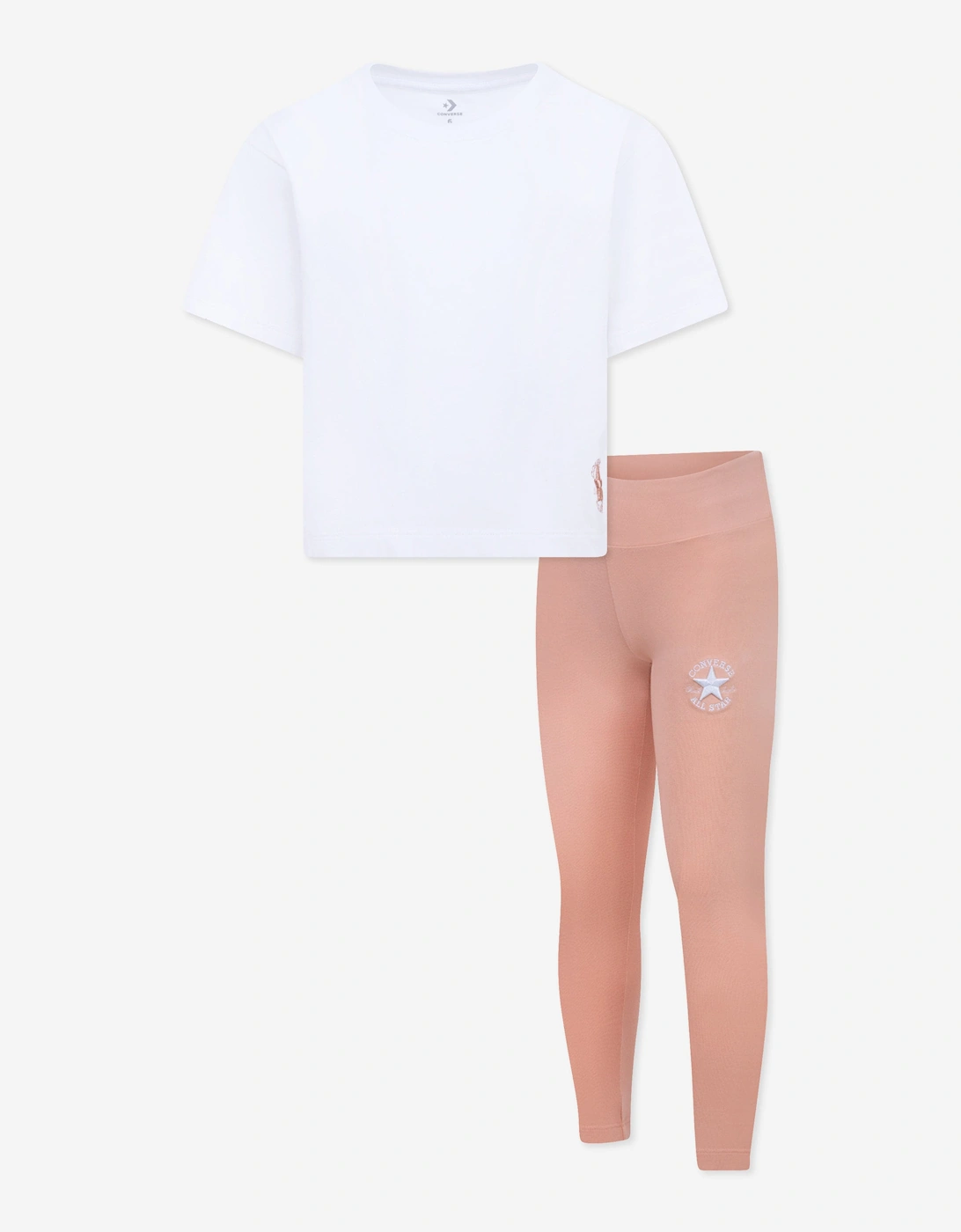 Girls Boxy T-Shirt and Leggings Set in Pink, 5 of 4