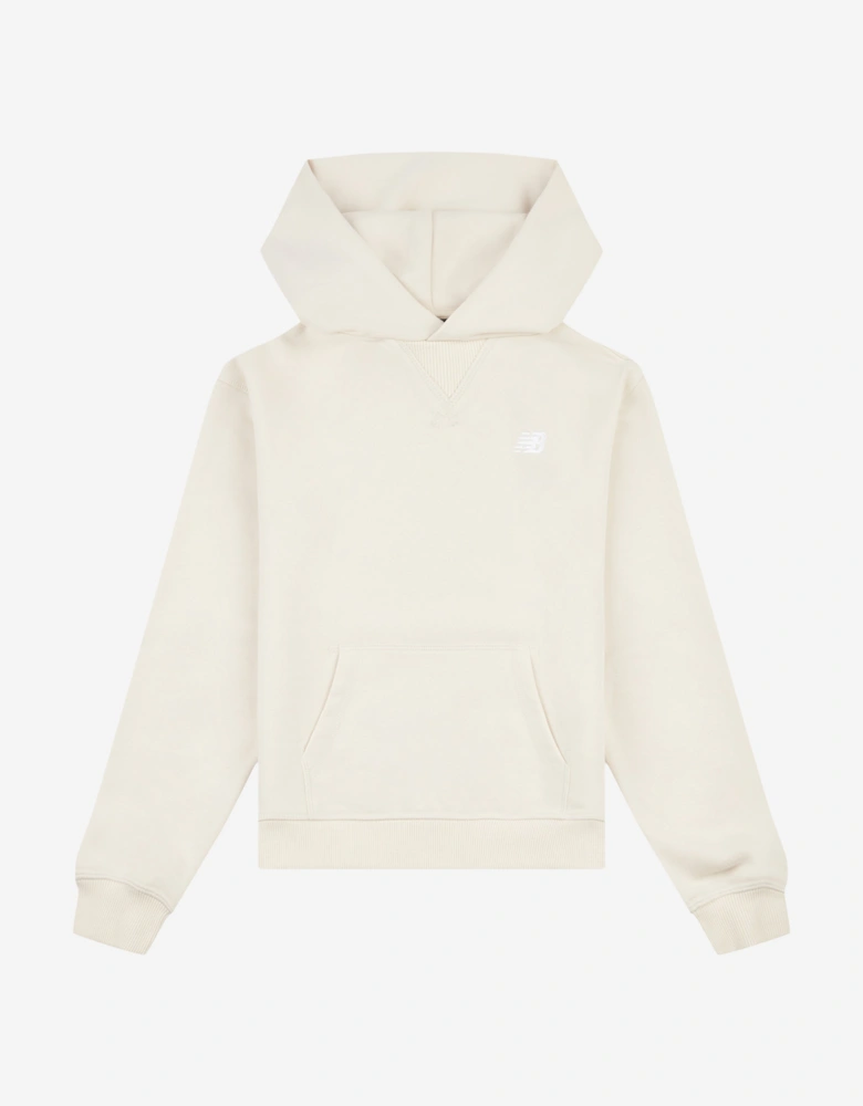 Girls French Terry Small Logo Hoodie in Beige