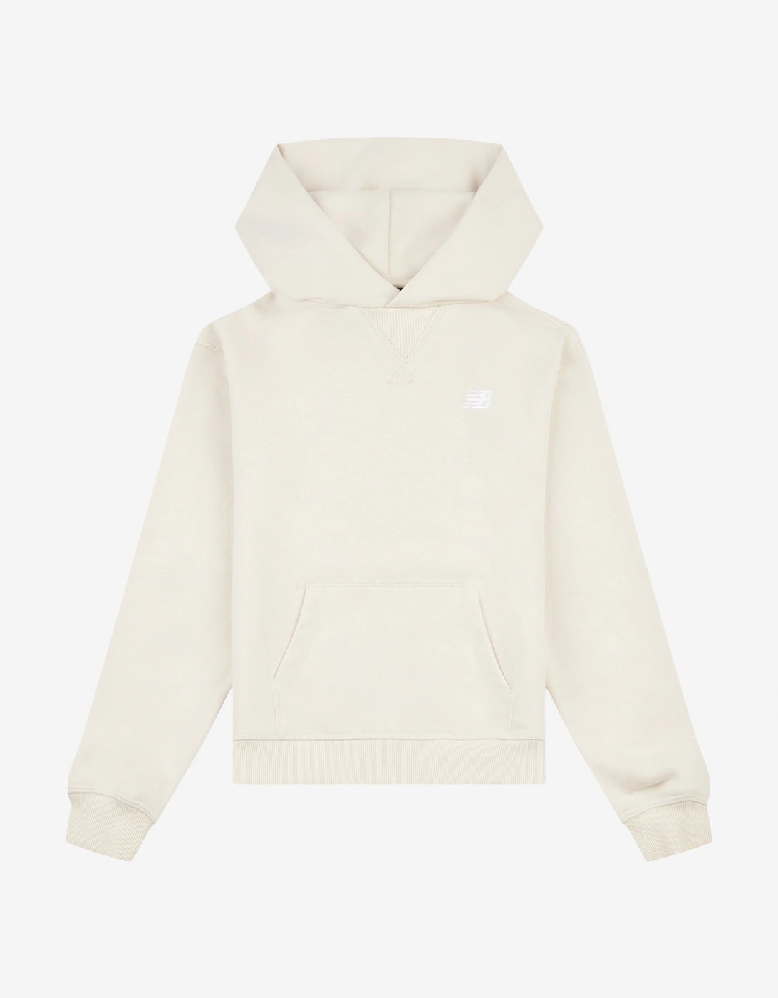 Girls French Terry Small Logo Hoodie in Beige, 5 of 4